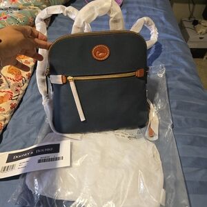 Dooney & Bourke Navy Backpack Nylon Witj Leatger Trim